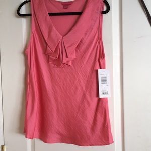 Sleeveless pink blouse